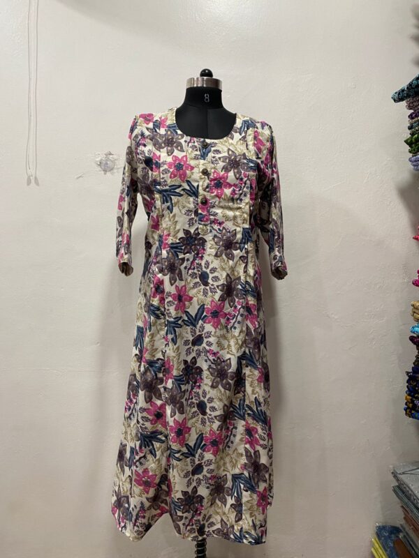 Women Foil Printed Rayon Maternity And Feeding Kurti