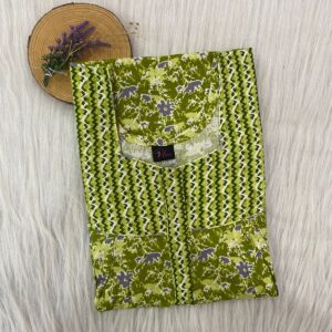 Cotton Feeding Nighty With Two Side Vertical Zip and Single Centre Zip