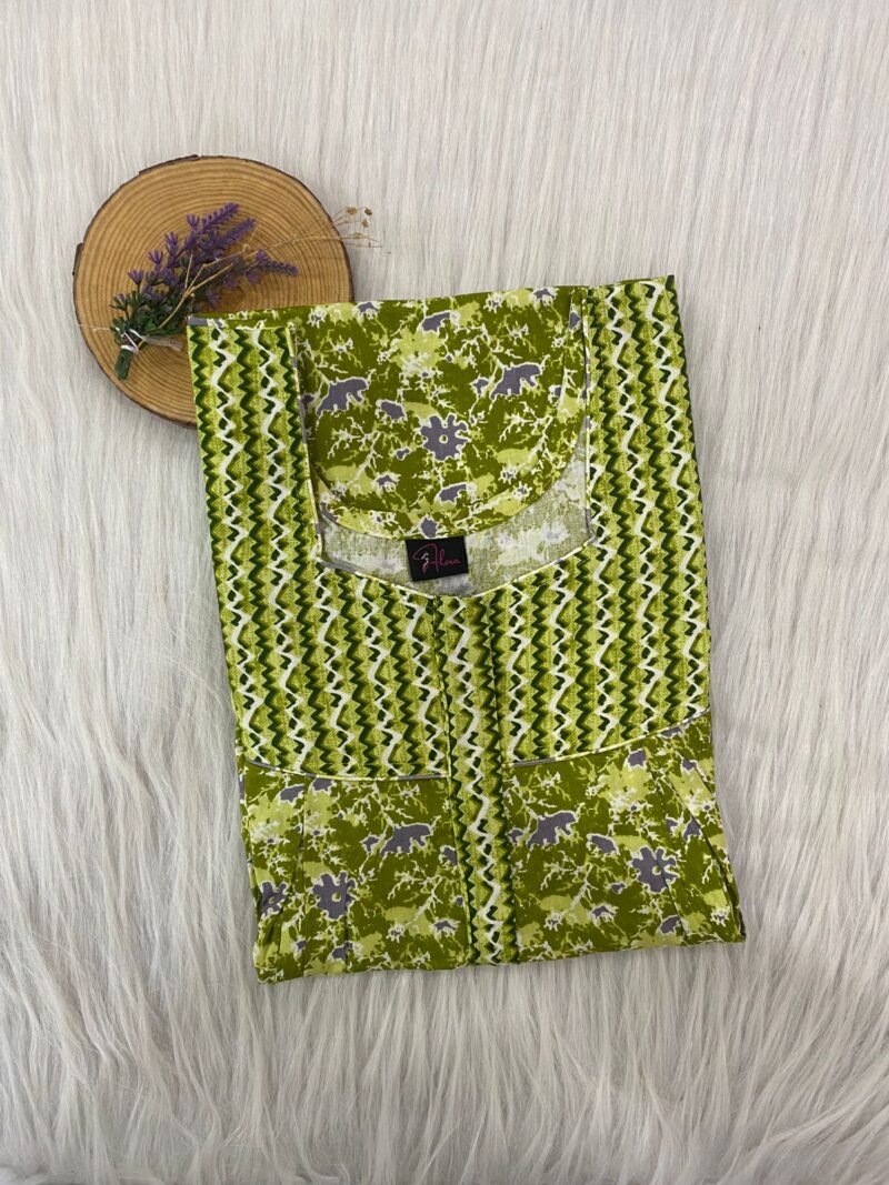 Cotton Feeding Nighty With Two Side Vertical Zip and Single Centre Zip