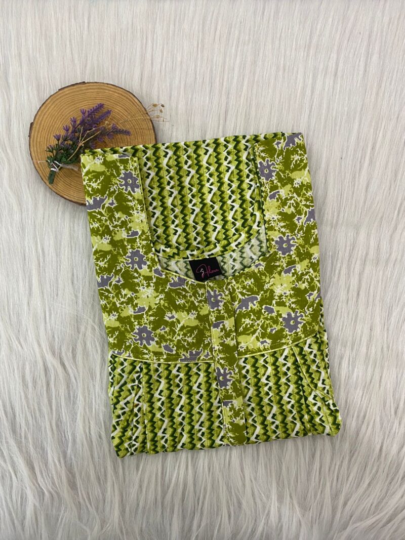 Cotton Feeding Nighty With Two Side Vertical Zip and Single Centre Zip