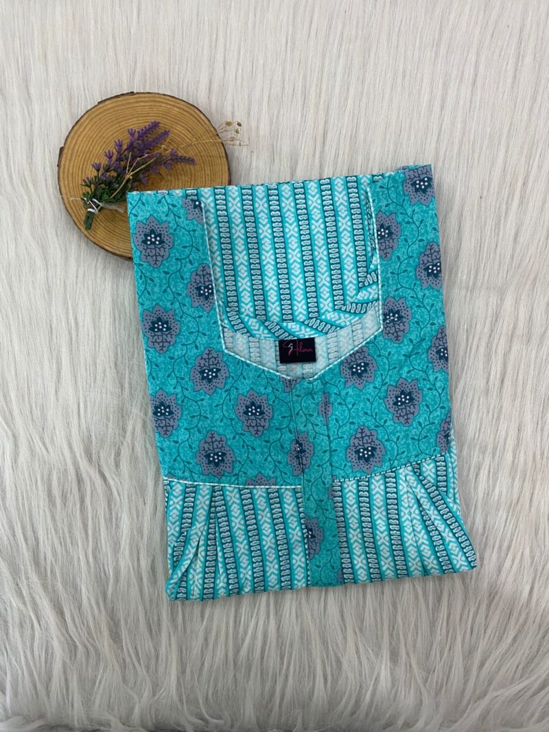 Cotton Feeding Nighty With Two Side Vertical Zip and Single Centre Zip