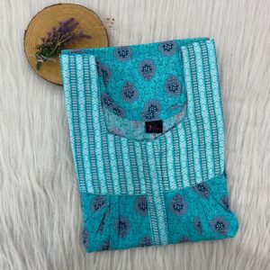 Cotton Feeding Nighty With Two Side Vertical Zip and Single Centre Zip