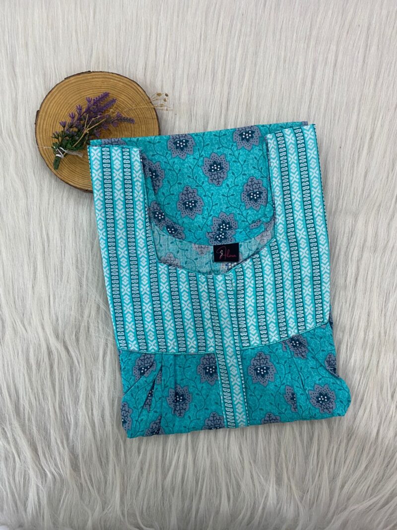 Cotton Feeding Nighty With Two Side Vertical Zip and Single Centre Zip