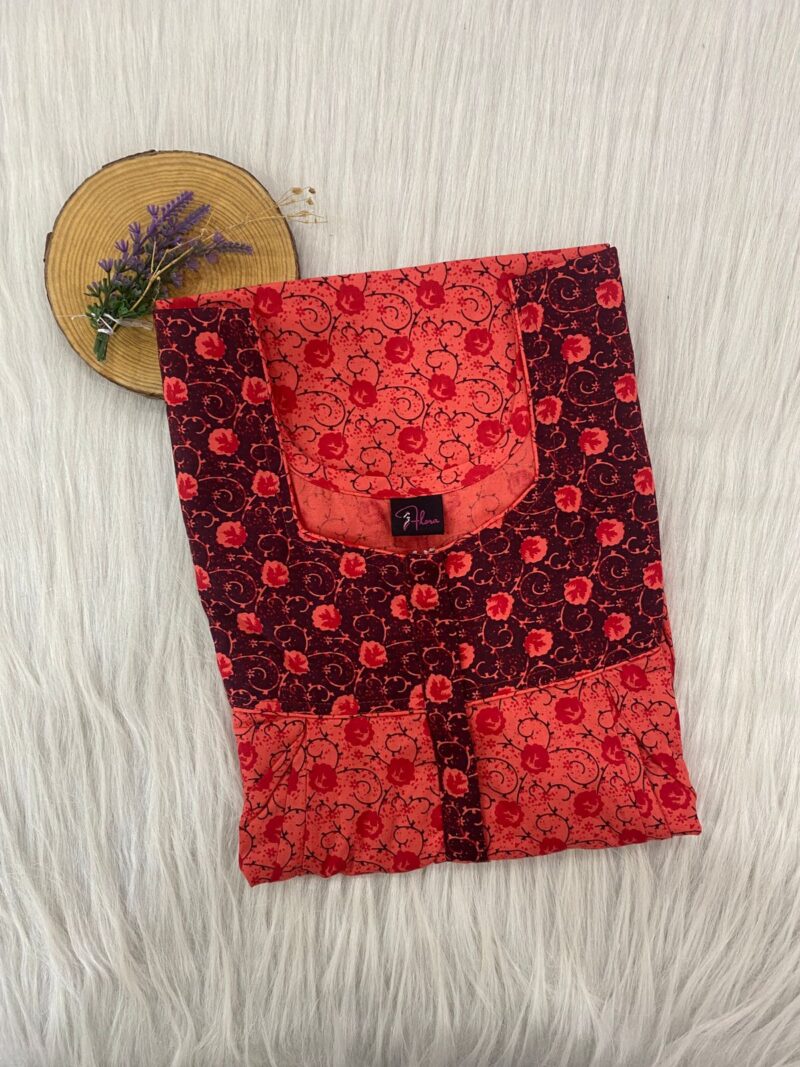 Cotton Feeding Nighty With Two Side Vertical Zip and Single Centre Zip