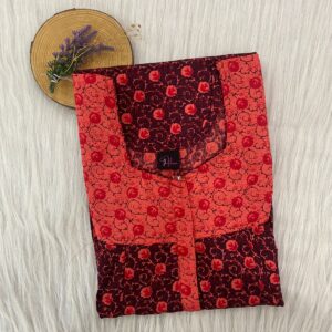 Cotton Feeding Nighty With Two Side Vertical Zip and Single Centre Zip