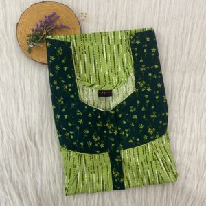 Cotton Feeding Nighty With Two Side Vertical Zip and Single Centre Zip