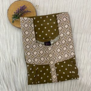 Cotton Feeding Nighty With Two Side Vertical Zip and Single Centre Zip