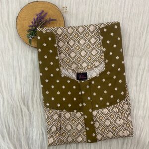 Cotton Feeding Nighty With Two Side Vertical Zip and Single Centre Zip