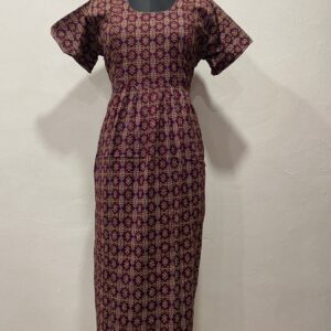 AJRAKH COTTON FEEDING FROCK WITH SIDE POCKET