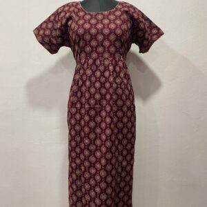 AJRAKH COTTON FEEDING FROCK WITH SIDE POCKET