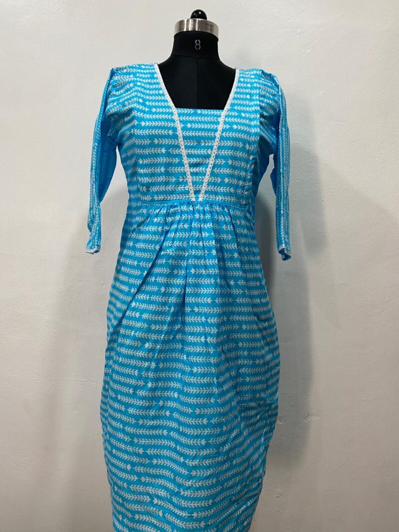 Muslin Cotton Flared Feeding Kurti