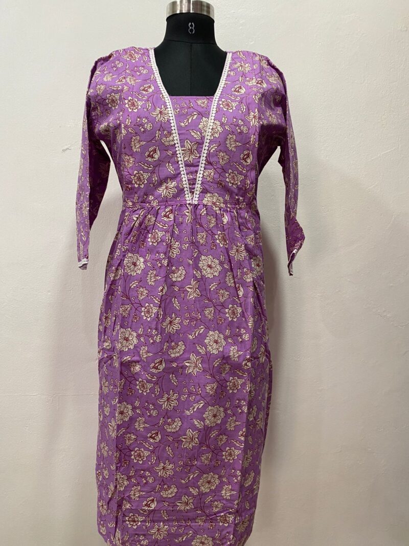 Muslin Cotton Flared Feeding Kurti