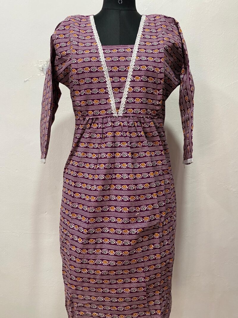 Muslin Cotton Flared Feeding Kurti