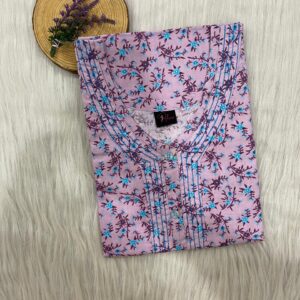 Pure Cotton Neck Thread Work Nighty
