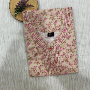 Pure Cotton Neck Thread Work Nighty