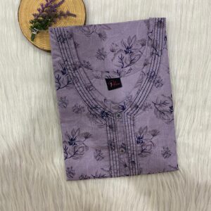 Pure Cotton Neck Thread Work Nighty
