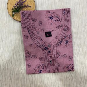 Pure Cotton Neck Thread Work Nighty