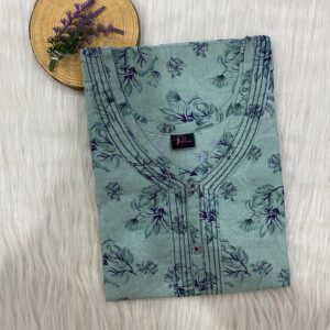 Pure Cotton Neck Thread Work Nighty