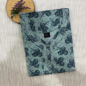 Pure Cotton Neck Thread Work Nighty