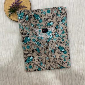 Pure Cotton Neck Thread Work Nighty