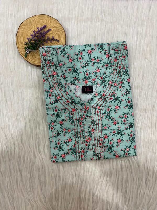 Pure Cotton Neck Thread Work Nighty