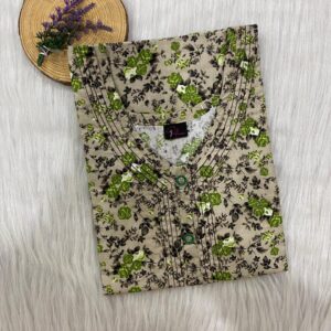 Pure Cotton Neck Thread Work Nighty