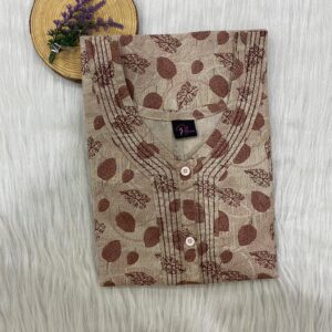 Pure Cotton Neck Thread Work Nighty