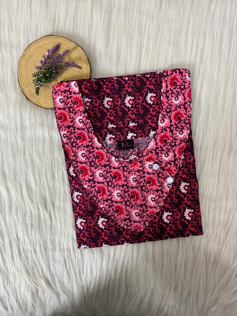 V-Neck Side Button Nighty