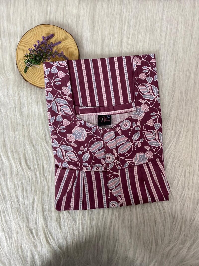 Mix N Match Square Neck Pleated Nighty