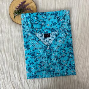 Pure Cotton Neck Thread Work Nighty