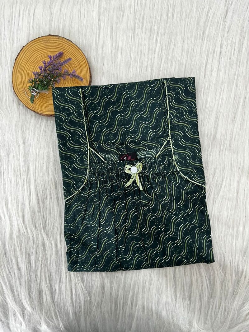 Front Elastic Pleated Nighty