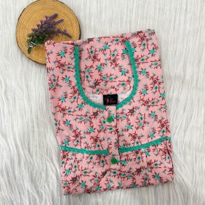 PURE COTTON DOUBLE LACE WITH OPENABLE BUTTON NIGHTY