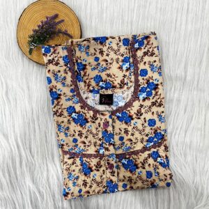 PURE COTTON DOUBLE LACE WITH OPENABLE BUTTON NIGHTY