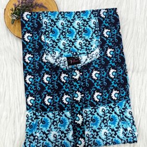 Cotton Feeding Nighty With Two Side Vertical Zip and Single Centre Zip