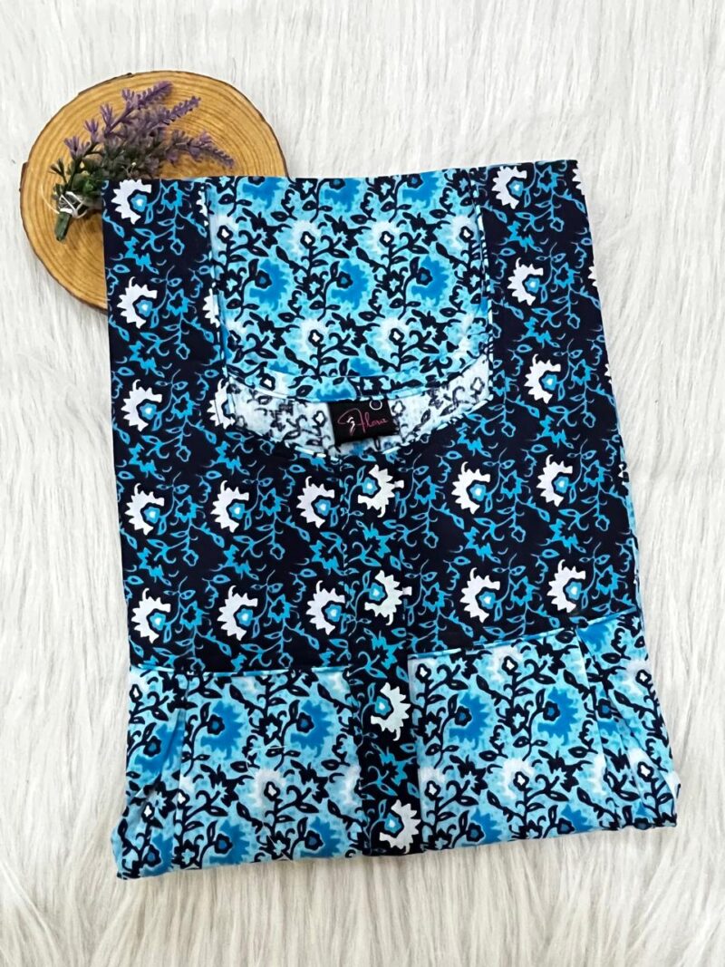 Cotton Feeding Nighty With Two Side Vertical Zip and Single Centre Zip