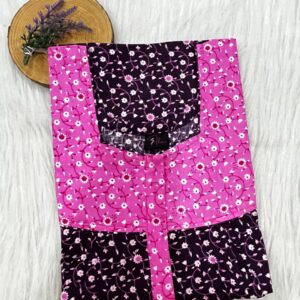 Cotton Feeding Nighty With Two Side Vertical Zip and Single Centre Zip