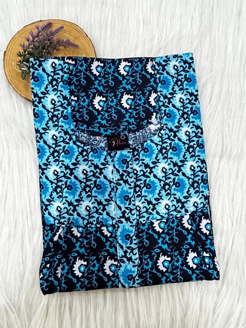 Cotton Feeding Nighty With Two Side Vertical Zip and Single Centre Zip