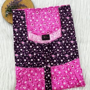 Cotton Feeding Nighty With Two Side Vertical Zip and Single Centre Zip