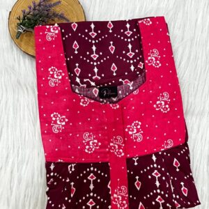 Cotton Feeding Nighty With Two Side Vertical Zip and Single Centre Zip