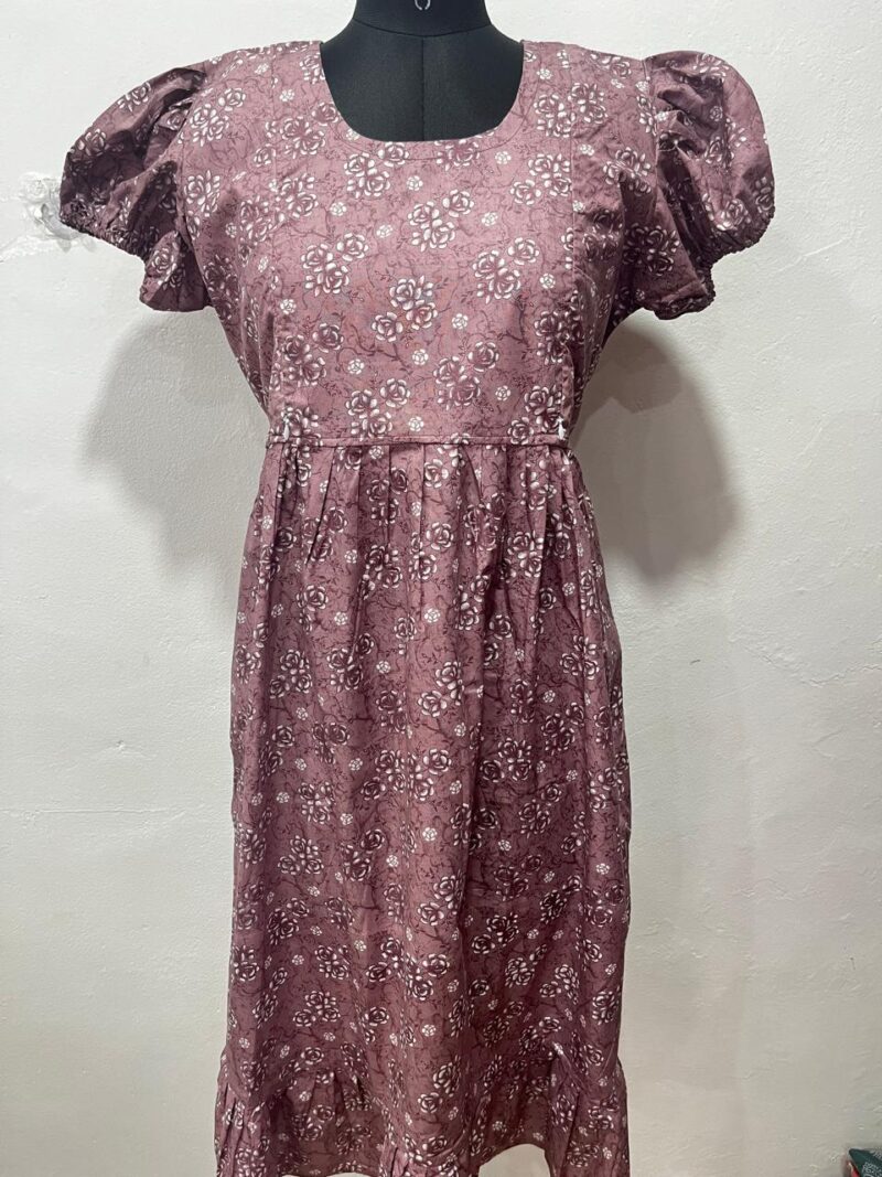 PURE COTTON FEEDING FROCK WITH SIDE POCKET