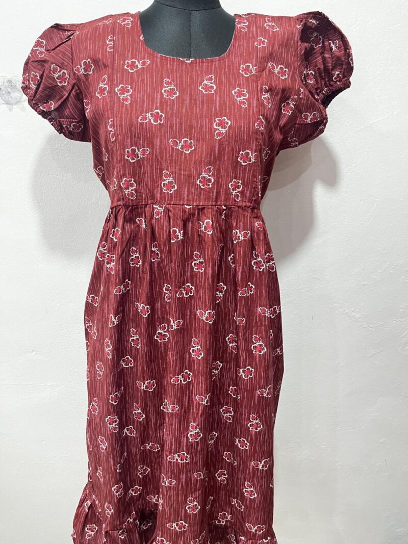 PURE COTTON FEEDING FROCK WITH SIDE POCKET