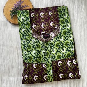 Cotton Feeding Nighty With Two Side Vertical Zip and Single Centre Zip