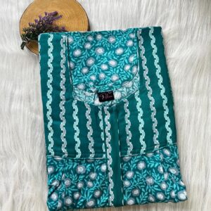Cotton Feeding Nighty With Two Side Vertical Zip and Single Centre Zip