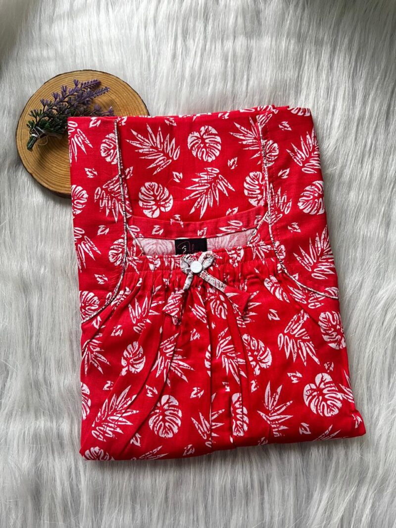 Front Elastic Pleated Nighty