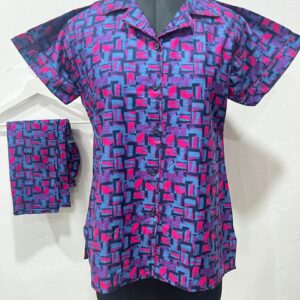 FULL OPEN BUTTON COTTON NIGHT DRESS