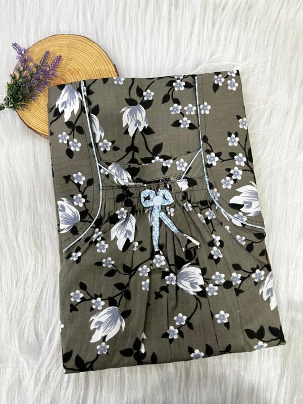 Front Elastic Pleated Nighty