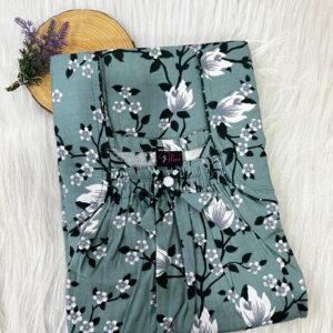 Front Elastic Pleated Nighty