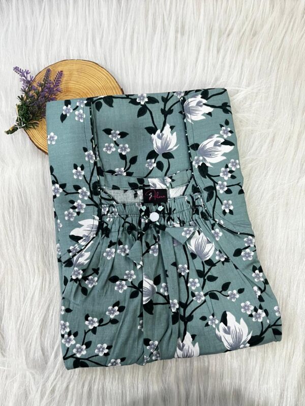 Front Elastic Pleated Nighty