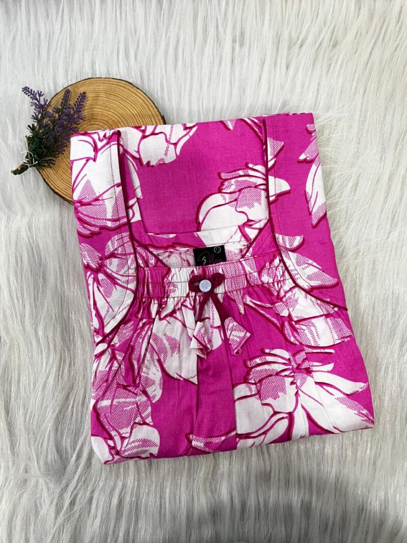 Front Elastic Pleated Nighty