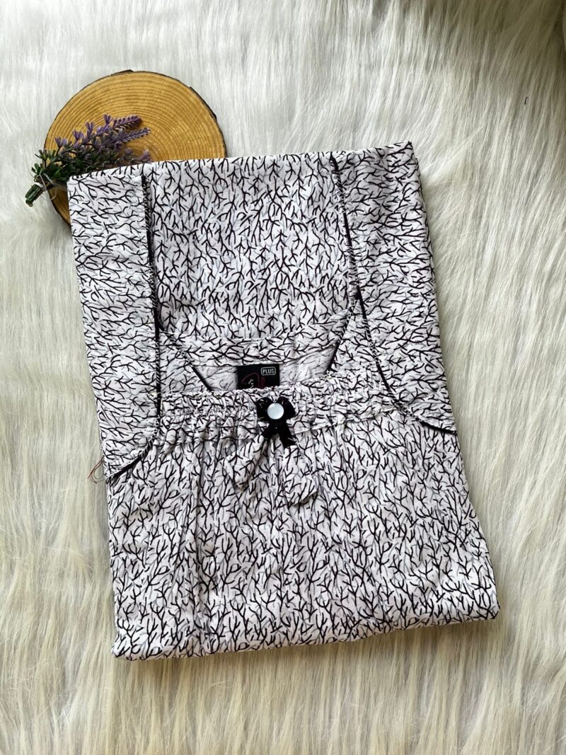 Plus Size Front Elastic Pleated Nighty